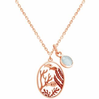 Collier "Oceana" mit Chalcedon aus 925 Silber/rosévergoldet