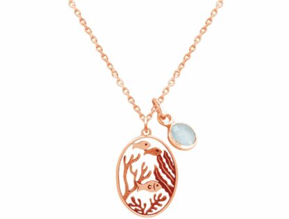 Collier "Oceana" mit Chalcedon aus 925 Silber/rosévergoldet