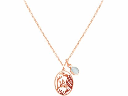 Collier "Oceana" mit Chalcedon aus 925 Silber/rosévergoldet