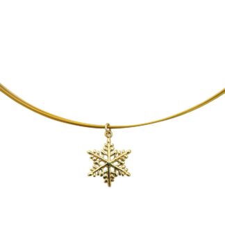 Collier/Juwelierdraht „Schneeflocke“ 925 Silber/vergoldet