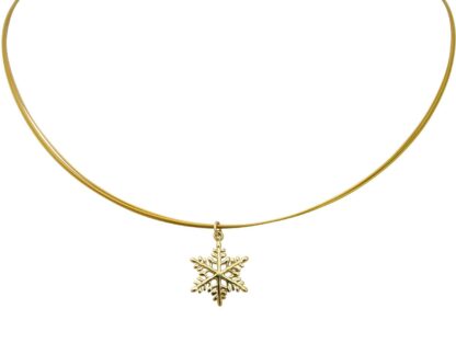 Collier/Juwelierdraht „Schneeflocke“ 925 Silber/vergoldet