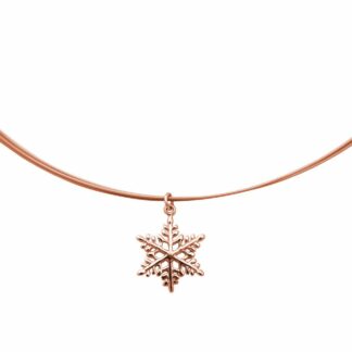 Collier/Juwelierdraht mit "Schneeflocke" 925 Silber/rosévergoldet