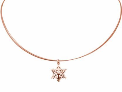 Collier/Juwelierdraht mit "Schneeflocke" 925 Silber/rosévergoldet