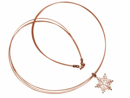 Collier/Juwelierdraht mit "Schneeflocke" 925 Silber/rosévergoldet