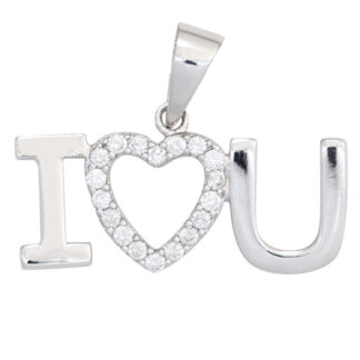 Anhänger "I love you" 925 Silber mit Zirkonia weiß