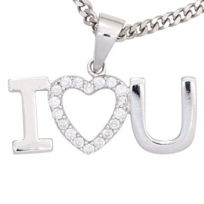 Anhänger "I love you" 925 Silber mit Zirkonia weiß