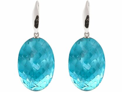 Ohrhaken 925 Silber mit Blautopasen