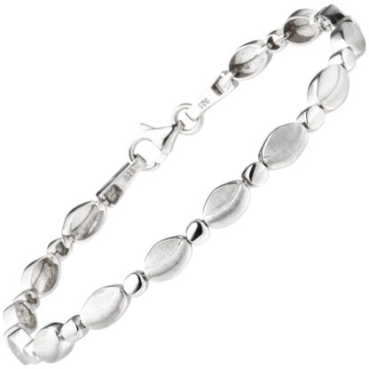 Armband 925 Silber/teilmattiert oval