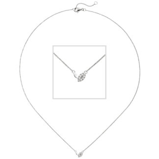 Collier mit Marquise-Anhänger 585 Weißgold und 8 Brillanten