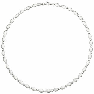 Collier 925 Silber/teilmattiert mit Ovalen