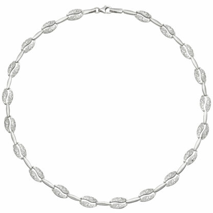 Collier mit Ovalen 925 Silber teilgehämmert