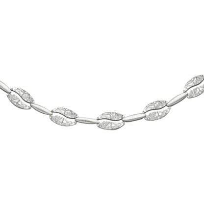 Collier mit Ovalen 925 Silber teilgehämmert