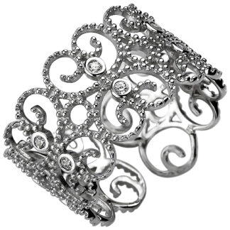Ring "Floral-Romantik" 925 Silber mit 10 weiß