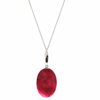 Collier 925 Silber mit Turmalin rot ca. 60 cm