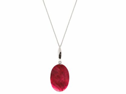 Collier 925 Silber mit Turmalin rot ca. 60 cm