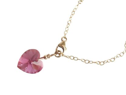 Armband vergoldet mit Herz-Anhänger rosa SWAROVSKI® ELEMENTS