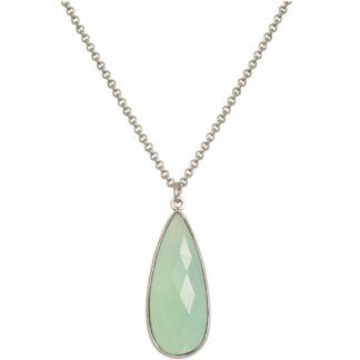 Collier 925 Silber mit Chalcedon Tropfen