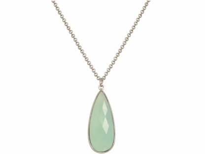 Collier 925 Silber mit Chalcedon Tropfen