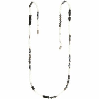 Brillenkette 925 Silber mit Edelsteinen schwarz/weiß