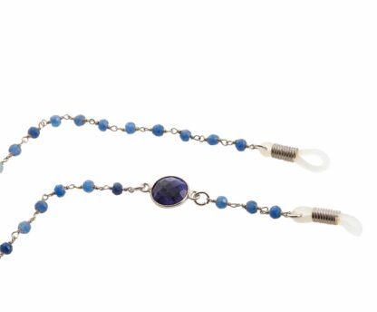 Brillenkette 925 Silber mit Blue Saphiren