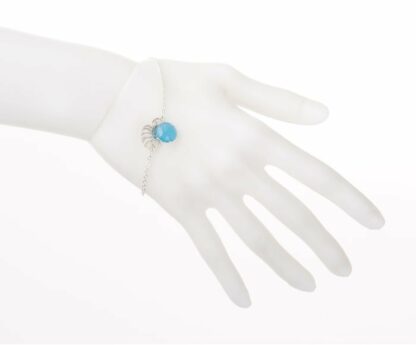 Armband „Blatt“ 925 Silber mit Aquamarin