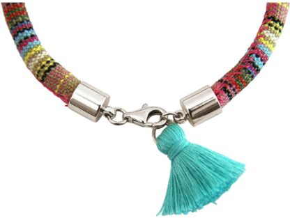 Boho-Armband 925 Silber mit Smaragd und Rosenquarz