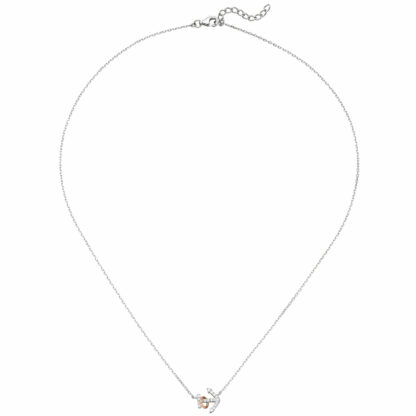 Collier "Anker" 925 Silber/teilrotvergoldet mit 18 Zirkonia