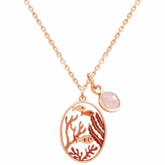 Collier "das Meer" 925 Silber/rosévergoldet mit Rosenquarz