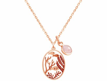 Collier "das Meer" 925 Silber/rosévergoldet mit Rosenquarz