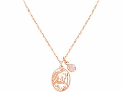 Collier "das Meer" 925 Silber/rosévergoldet mit Rosenquarz