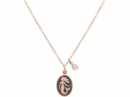 Collier "Meerjungfrau" 925 Silber/rosévergoldet mit Rosenquarz