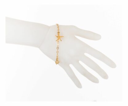Armband 925 Silber/vergoldet mit Seepferdchen, Anker, Seestern