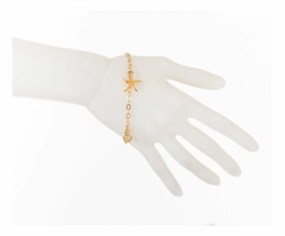 Armband 925 Silber/vergoldet mit Seepferdchen, Anker, Seestern