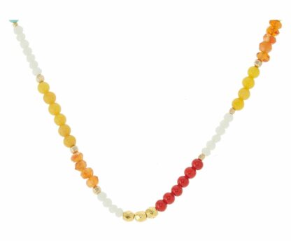 Edelstein-Collier multicolor und 925 Silber/vergoldet