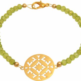 Armband Silber/vergoldet mit Mandala kreativ und Peridoten