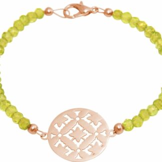 Armband Silber/rosévergoldet mit Mandala kreativ und Peridoten