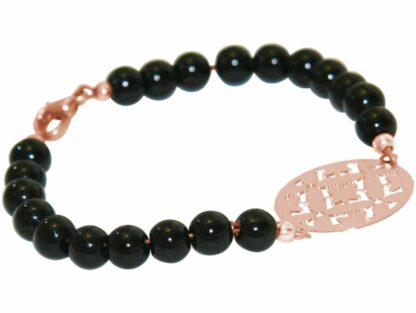 Armband Silber/rosévergoldet mit Onyx schwarz und Fantasy-Mandala