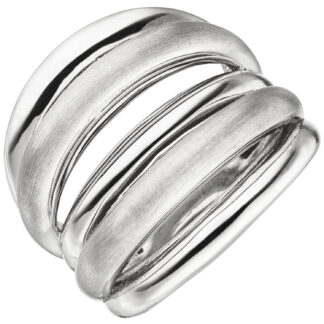 Ring mehrreihig 925 Silber/teilmattiert