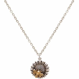 Collier "Sonnenblume mit Biene" 925 Silber/teilvergoldet