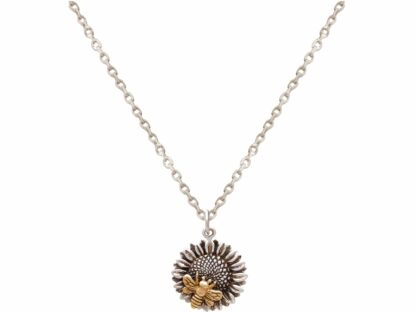 Collier "Sonnenblume mit Biene" 925 Silber/teilvergoldet