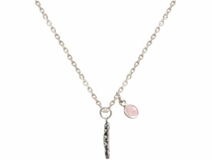 Collier "Sonnenblume mit Rosenquarz" 925 Silber