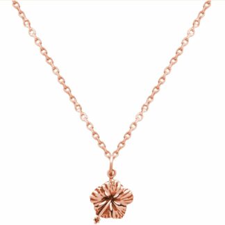 Collier mit Anhänger "Hibiskus" 925 Silber/rosévergoldet