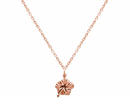 Collier mit Anhänger "Hibiskus" 925 Silber/rosévergoldet