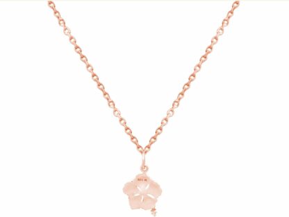 Collier mit Anhänger "Hibiskus" 925 Silber/rosévergoldet