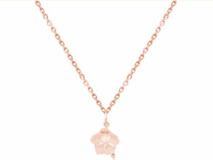 Collier mit Anhänger "Hibiskus" 925 Silber/rosévergoldet