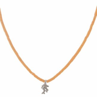 Achat-Collier korallenfarbig mit "Korallenast" 925 Silber