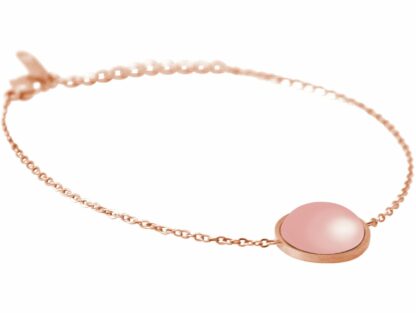 Armband rosévergoldet mit Rosenquarz Cabochon