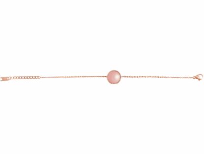 Armband rosévergoldet mit Rosenquarz Cabochon