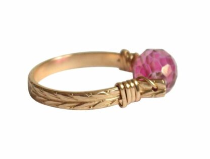 Spannring vergoldet mit Turmalin rosa