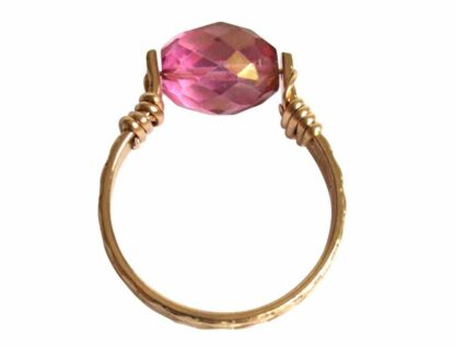 Spannring vergoldet mit Turmalin rosa